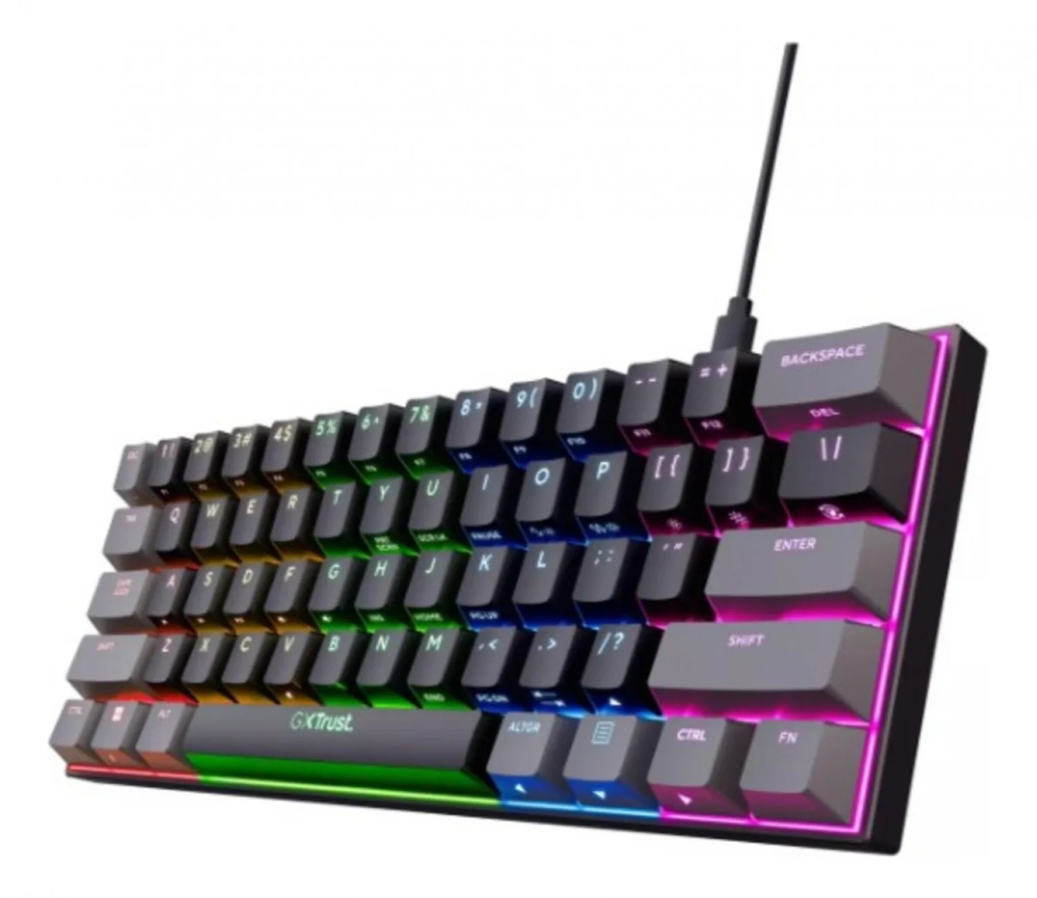 TECLADO GAMER MECÁNICO GXTRUST 867 ACIRA 60% ULTRA COMPACTO RGB