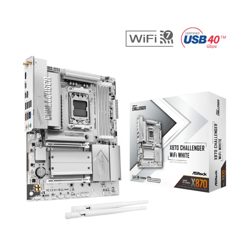 MOTHER ASROCK (AM5) X870 CHALLENGER WIFI WHITE — foto 3